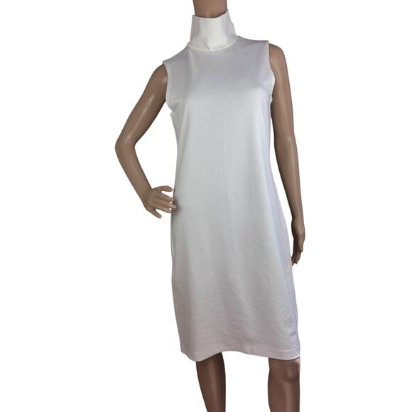 Club Monaco Women White High Neck Sleeveless Knee Length Sheath Dress Size M - Picture 1 of 9